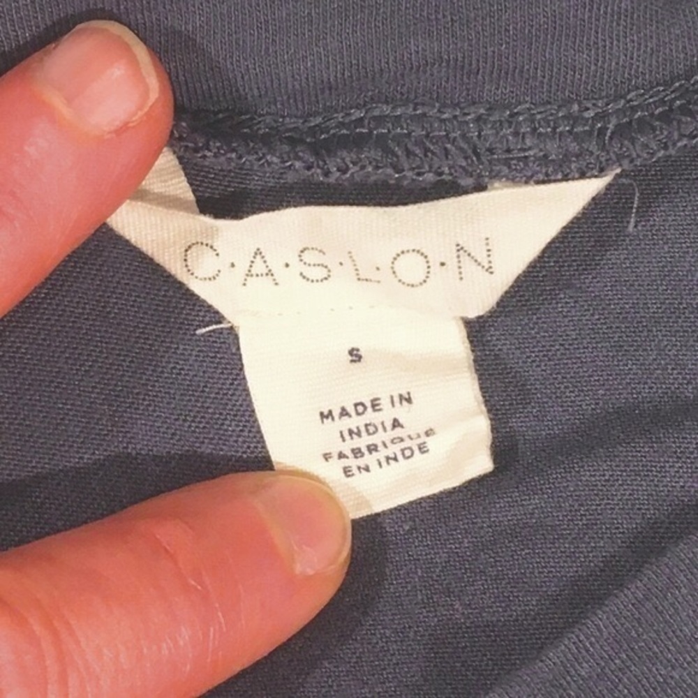 Caslon Soft Muted Medium Blue V-Neck Tank - Picture 5 of 6